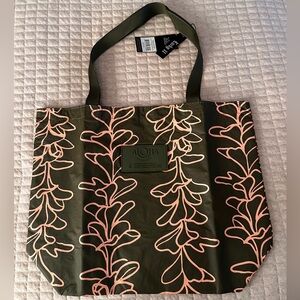 Aloha Collection LUCKY 11 Reversible Tote- Olive and Coral Tote Bag